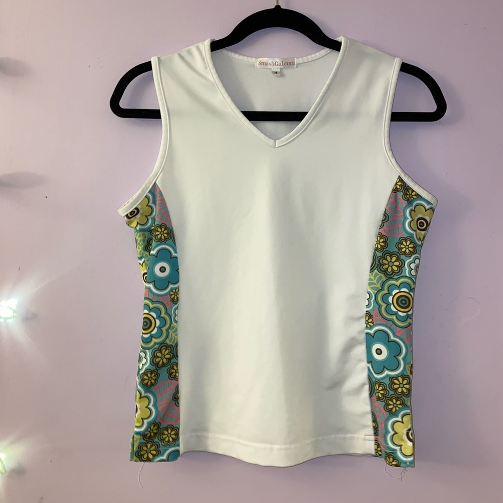 floral white top